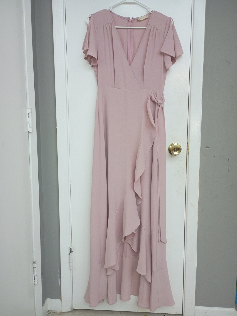 Altar'd State Mauve Wrap High-Low Maxi Dress - Picture 2 of 9